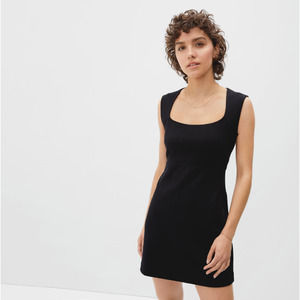 Everlane The 90s Mini Dress Small Cotton Cap Sleeve Black NWT